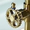 Kingston Brass KS2337CG Industrial Style Bridge Kitchen Faucet with Brass Sprayer, Brushed Brass KS2337CG - alternate 6